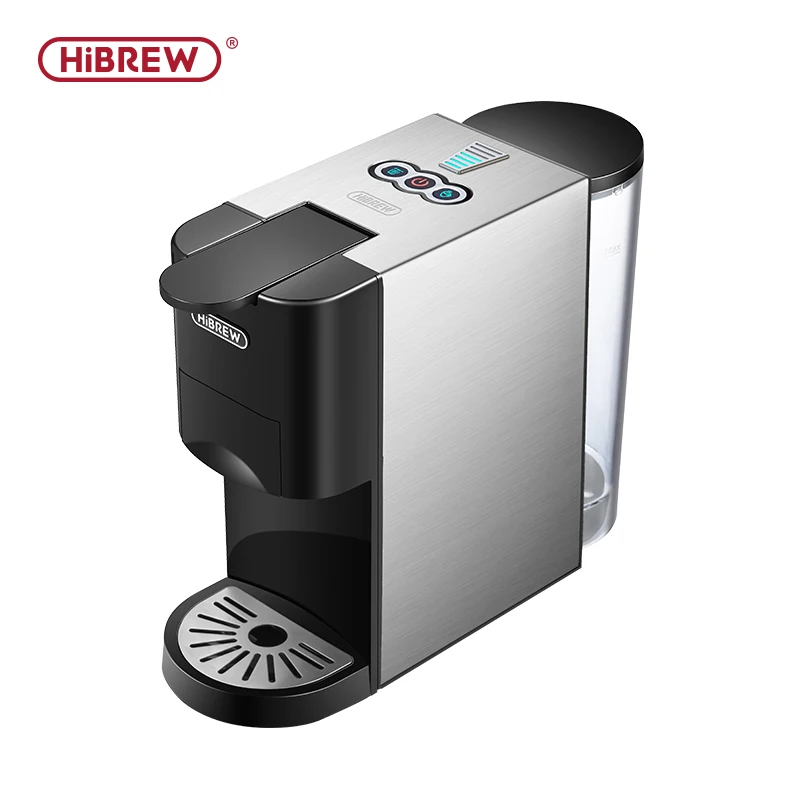 HiBREW Kaffeemaschine 4in1 Mehrere Kapsel Espresso Dolce Milk Nes ESE Pod Pulver Kaffeemaschine Edelstahl Metall H3D