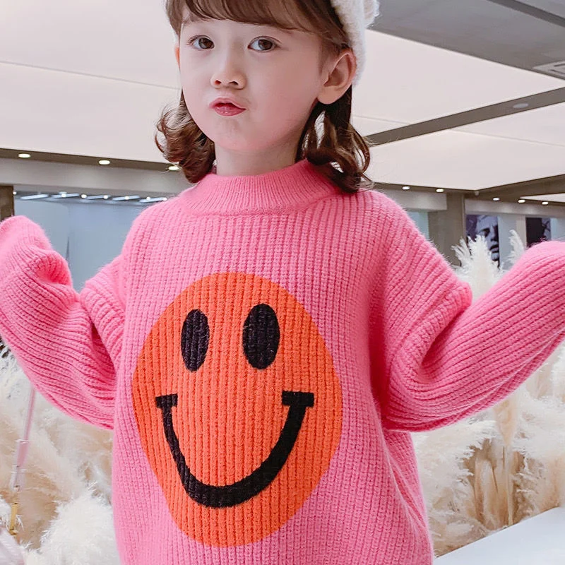 

Girls Sweater Wool Coat Kids Tops Knitting 2023 Stylish Thicken Warm Winter Autumn Toddler Cottons Pullover Children's Clothing