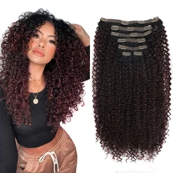 Extensions capillaires synthétiques longues 26 pouces, 140g, faux cheveux crépus bouclés Afro, postiche à Clip, épingle à cheveux brune noire pour femmes