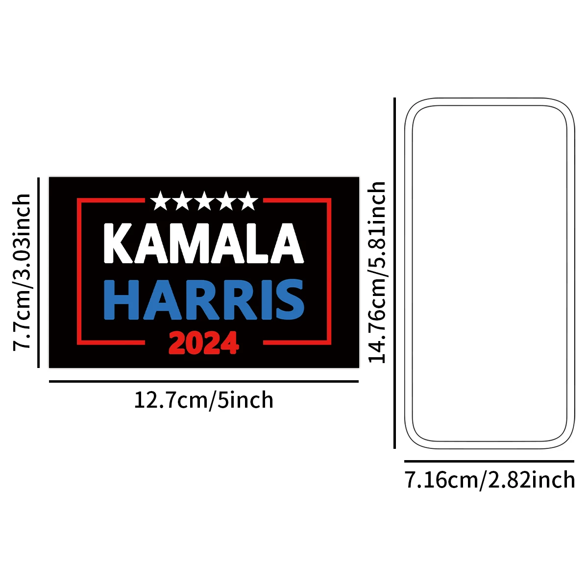 10pcs Kamala Harris 2024 President Campaign Stickers Vote Democratic Sticker Vinyl Laptop Bumper Decals Waterproof Car Stickers