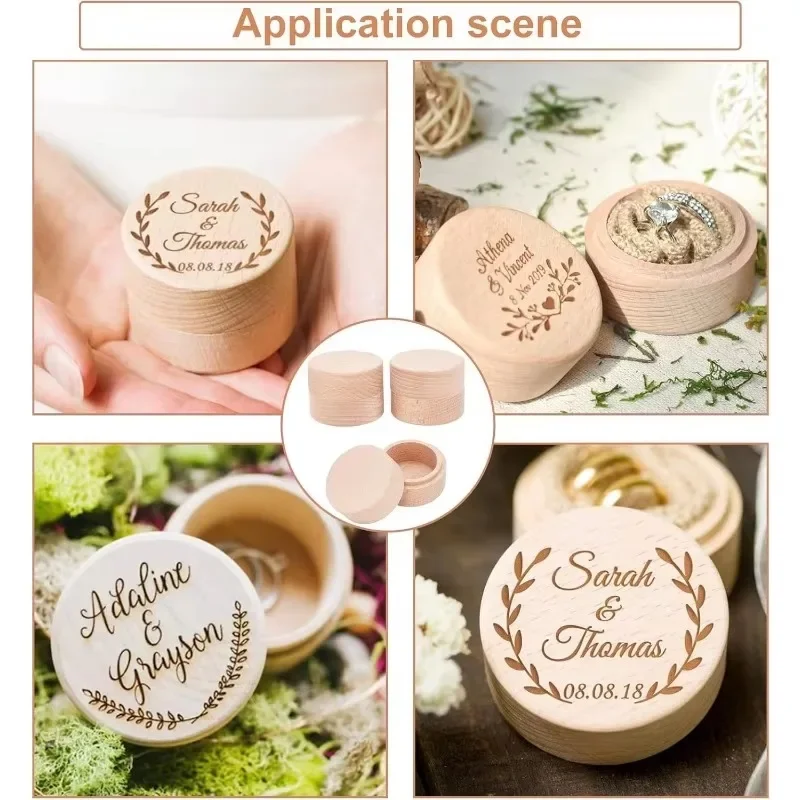 1/10PCS Mini Runde Holz Boxen Natürliche Holz Schmuck Ringe Ohrringe Lagerung Container DIY Jahrestag Valentinstag geschenk Dekor