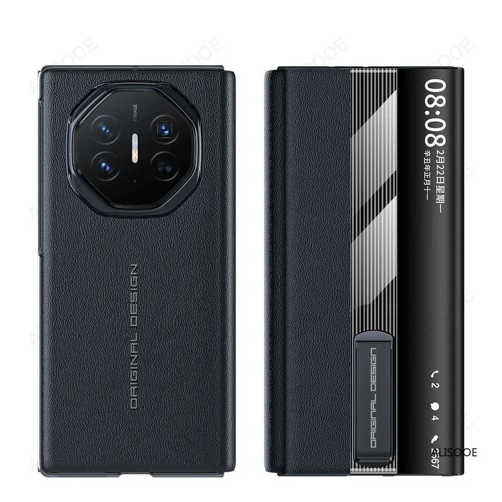 Etui z klapką do Huawei Mate XT XTs Ultimate z funkcją podstawki, skórzane, Smart View, Funda do Huawei Mate XTs Extraordinary Master Capa — zdjęcie produktu 6