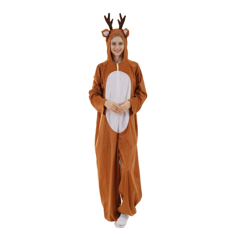 2024 New Christmas Moose Onesie Couple Funny Party Stage Props Bar Mall Reindeer Suit Stage Costume, Bar, Mall Reindeer Costume