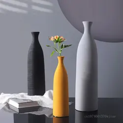 High quality ceramic vase for home decoration, living room, bedroom, dining room, table top decoration, yellow, gray, black