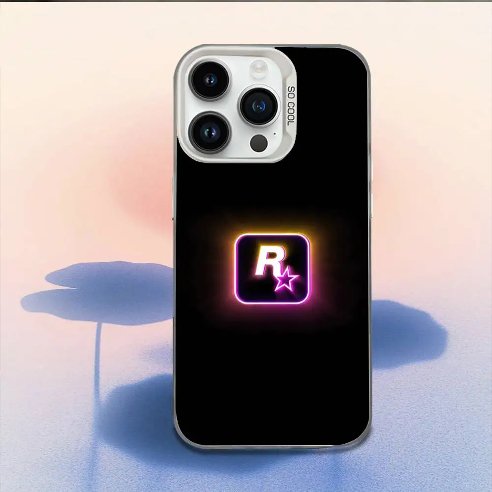 حافظة هاتف GTA 6 Game Grand Theft Auto لهاتف iPhone 16,15,14,13,12,11,Mini,Pro,E,MAX غطاء مقاوم للصدمات من الحلوى البيضاء غير اللامعة