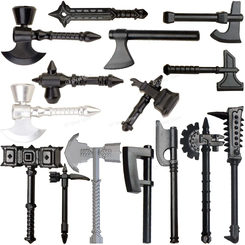 

Weapons Accessories Cavalry Soldier Sword Shield Knife Axe Building blocks Medieval Military Toys for Children Gifts PJT018 019