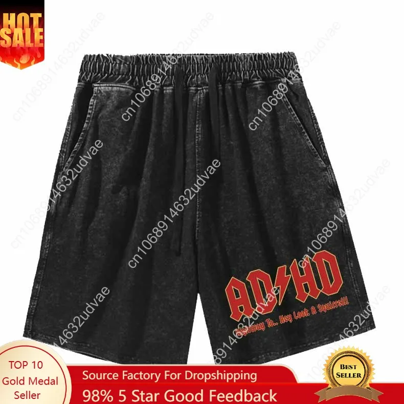 

Go All Out Adult ADHD Highway to Hey Look A Squirrel Funny Music Shorts Man Woman Teenager Retro Short Pants Customized Pant