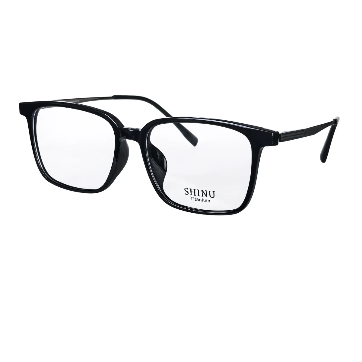 

SHINU Glasses Frame for Vision Titanium Classic Men's Square Frames Installing Your Own Lens Big Size Eyeglasses Frame