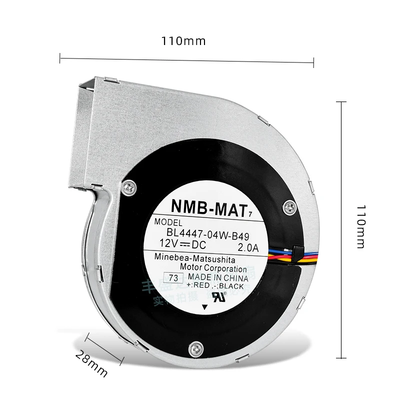 Ventola di raffreddamento per server NMB BL4447-04W-B49 CC 12 V 2 A 110 x 110 x 28 mm a 4 fili