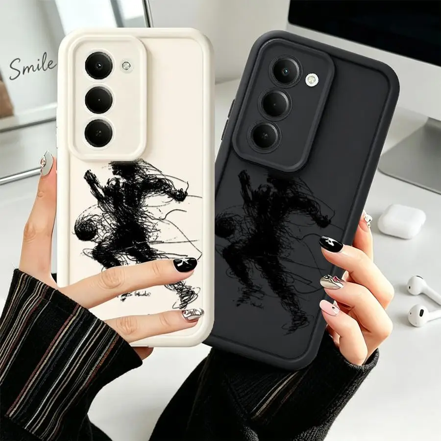 Case for Samsung Galaxy A71 A72 A53 A54 A56 A23 A15 A16 A35 A36 A51 A73 A34 A12 A13 A26 A32 Phone Cover Scribble Art Player
