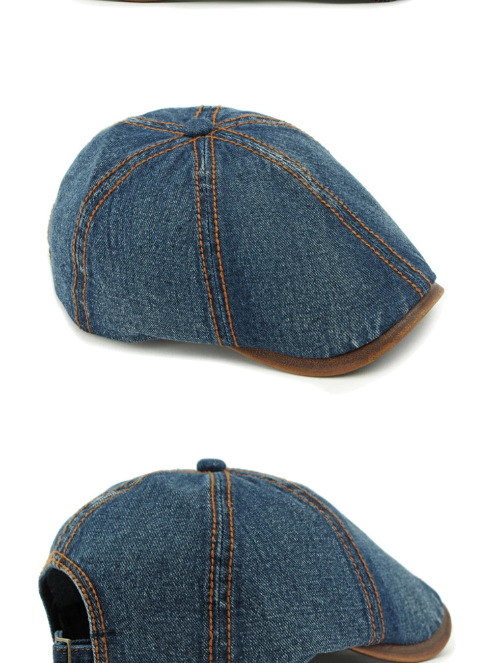 HT4735 Baskenmütze für Männer und Frauen, Vintage-Künstlermaler, achteckige Baskenmütze, 6 Panels, Denim-Efeu, flache Kappe, männlich, weiblich, Frühlings-Baskenmütze – Detail 14