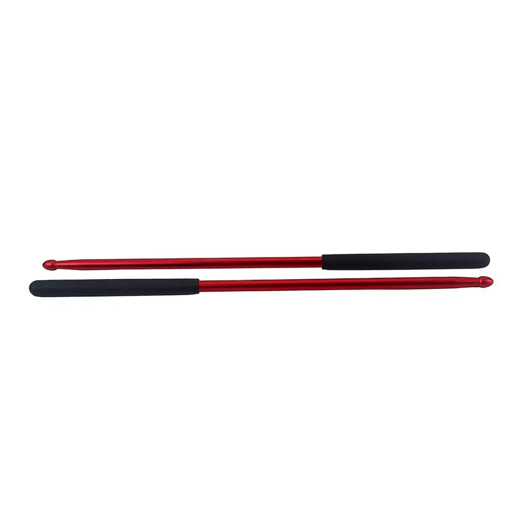 

2pcs Aluminum Alloy 5A Drum Mallet Drumsticks Red for Music Bands Exercise