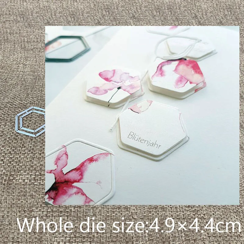 New Design Craft Metal Cutting Die cut dies 2pcs hexagon frame scrapbooking Album Paper Card Craft Embossing die cuts