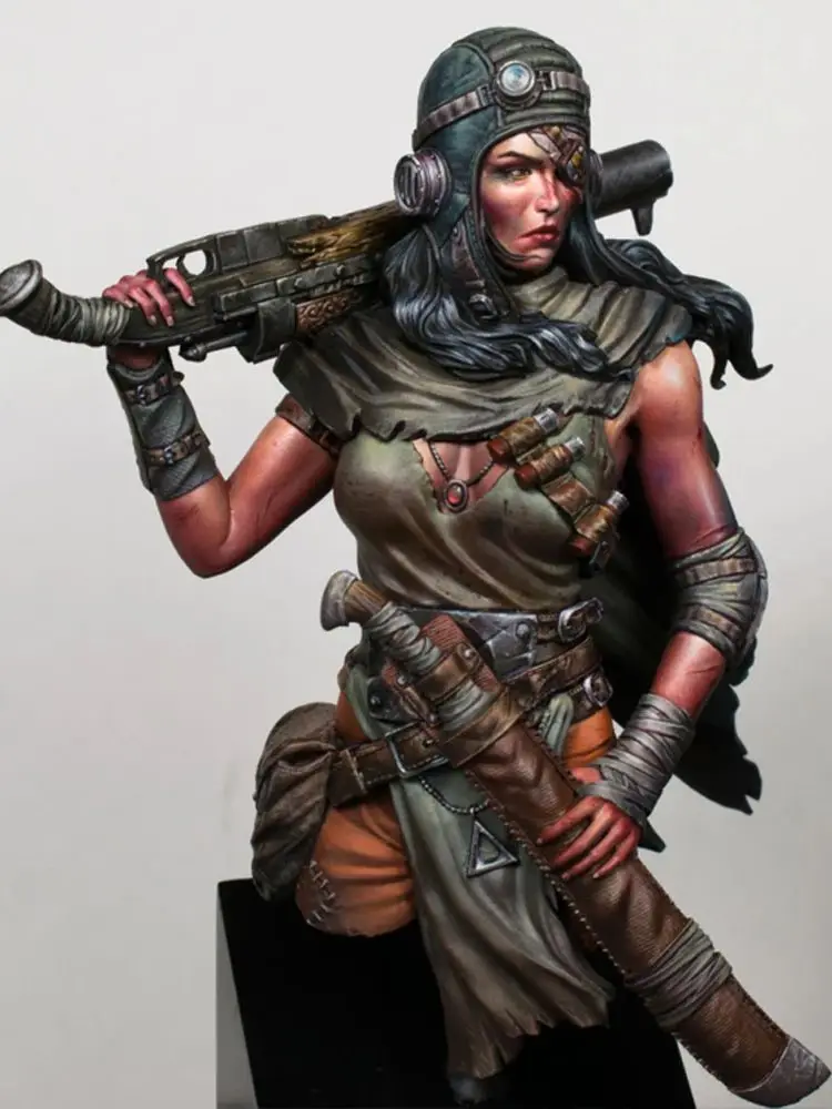 Femme guerrière 1/9, buste de figurine modèle en résine, GK, thème de science-fiction, kit non assemblé et non peint