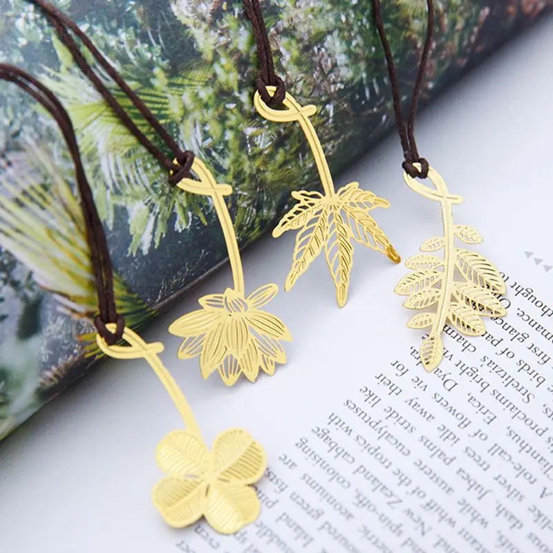 1PC Feather snowflake Bookmarks Creative Classical exquisite Mini Metal Art Pattern Bookmark Children\'s Gifts Office Stationery