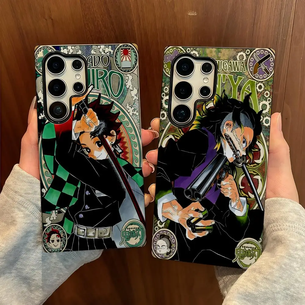

D-Demon Slayer Phone Case For Samsung S25 Film Shell Luxury GalaxyS24Ultra 23plus S22 21 A56 36 26 16 Double layer Cover