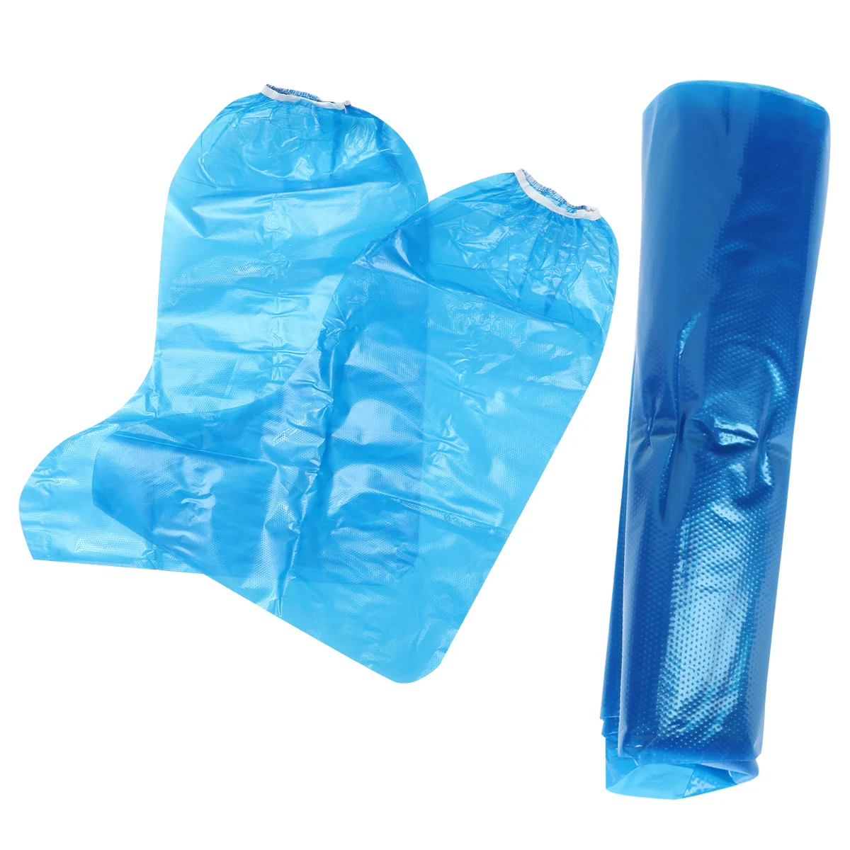 10pcs Disposable Shoe Covers High-top Thicken Waterproof Anti Foot Boot Covers Carpet Protectors (Blue)