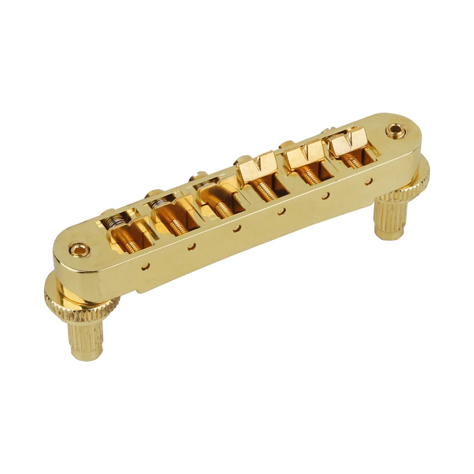 E-Gitarren-Brücke mit festem Sattel, 6 Saiten, goldfarben, ABR-1-Stil, Tune-O-Matic-Brücke für ABR LP SG EPi E-Gitarre – Detail 5