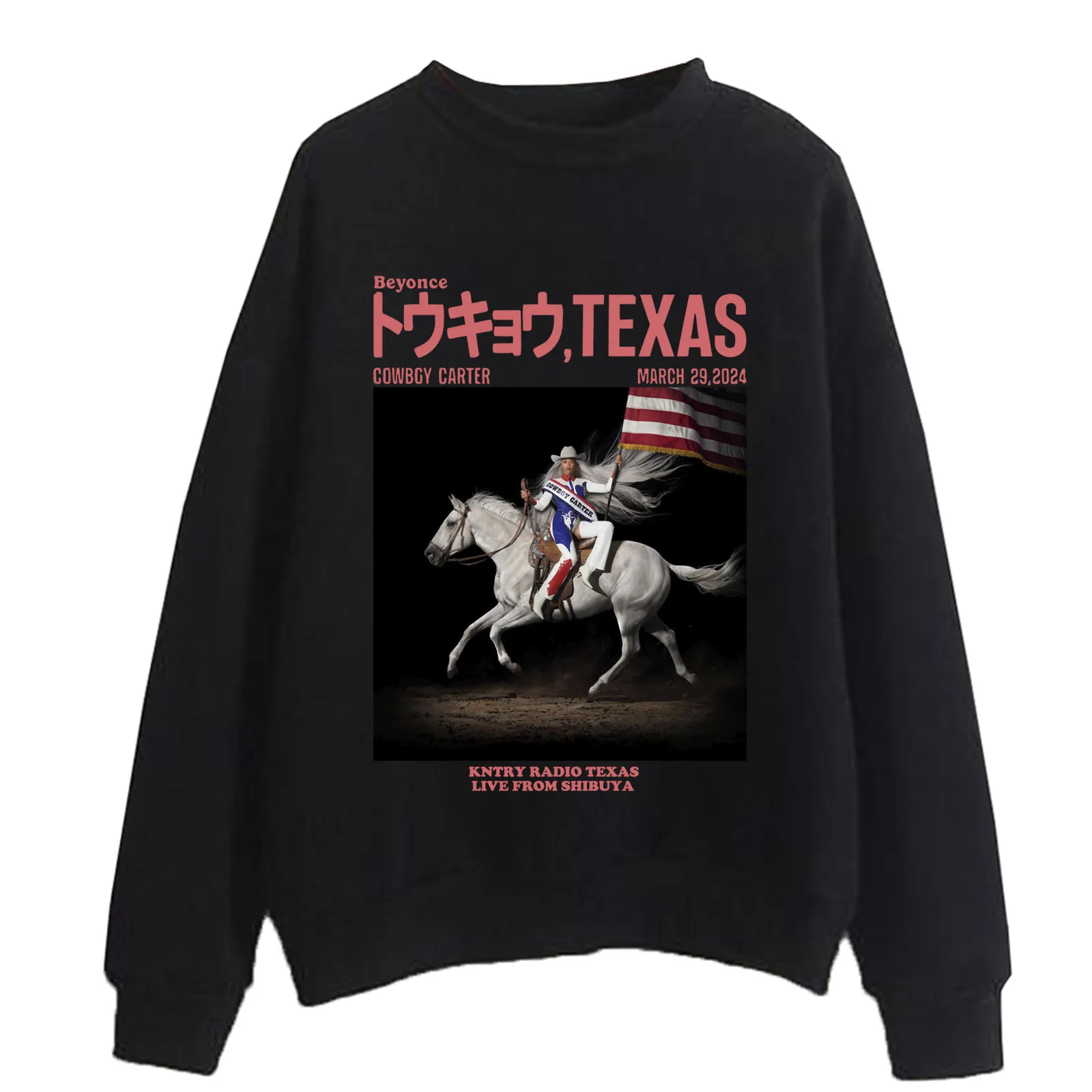 Y2K Beyonce Cowboy Carter 2024 Sweatshirt Man Woman Harajuku Round Neck Long Sleeve Oversized Music Fans Gift