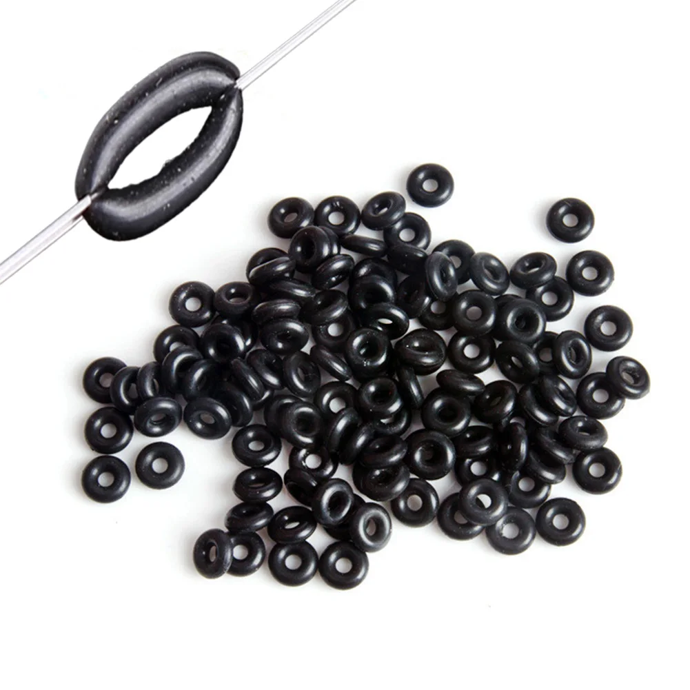 100pcs Rubber Carp Fishing Round Rig Ring Pesca Fishing Terminal Tackle Swivel O-Ring For Wacky Rigging Worms Connector Tools