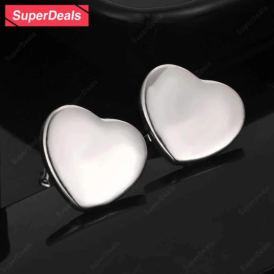 

SuperDeals Couple 925 Sterling Silver Heart Stud Earring Women Charm Wedding Party Exquisite Cute Gift Luxury Beautiful Jewelry