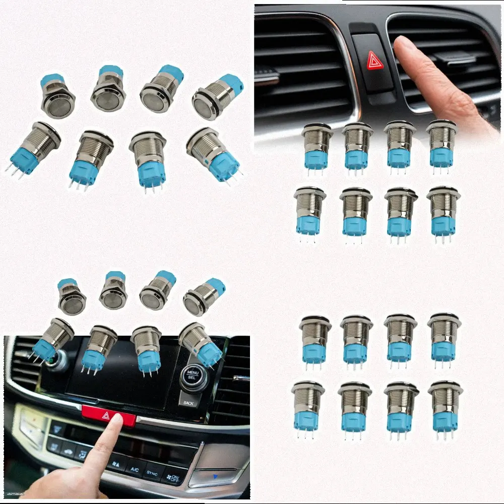 3A Electrical Switch 16mm Flat Head Switch 100,000 Electrical Life Button Hole Diameter 16mm Suitable For Multiple Projects