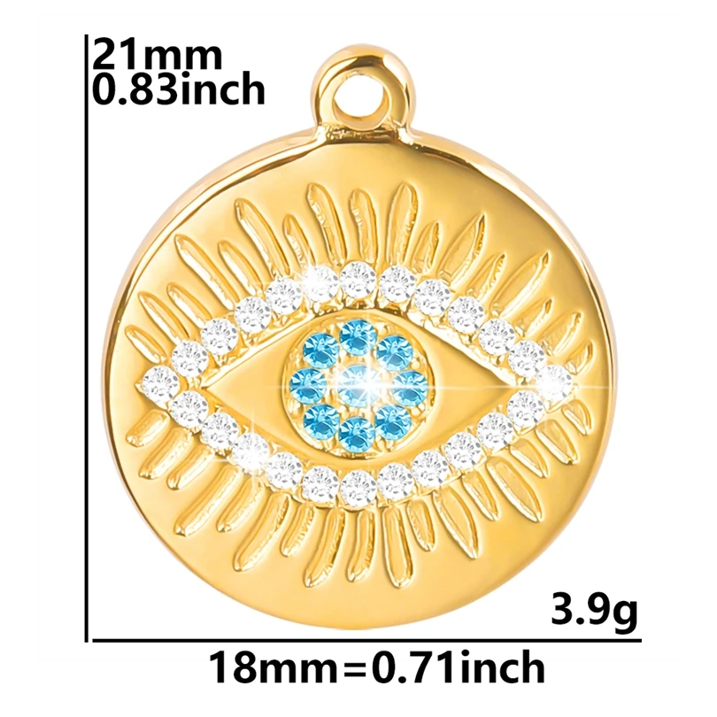 Gold Plated Star Moon Evil Eye Charms Set