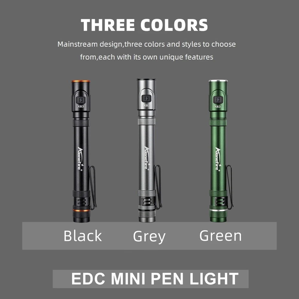 Mini EDC High Bright Pen Flashlight USB Rechargeable Magnet Small Pen Clip Torch Outdoor Camping Hiking Emergency lighting Light