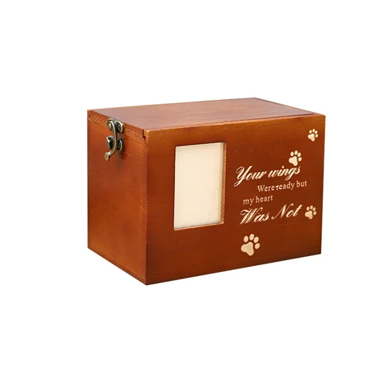 

Pet photo frame cat and dog coffin funeral supplies solid wood pine box for pet memorial service#