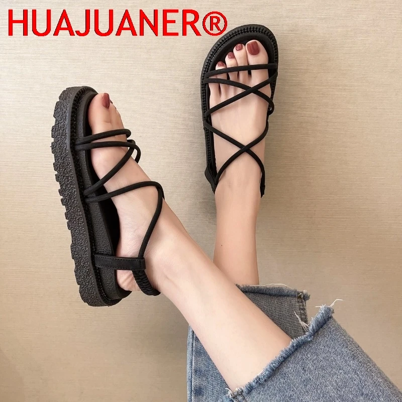 2026 Women Summer Sandals Leisure Wedges Shoes Soft  Sole Light Weight Elastic Back Strap Girls Strappy Sandals