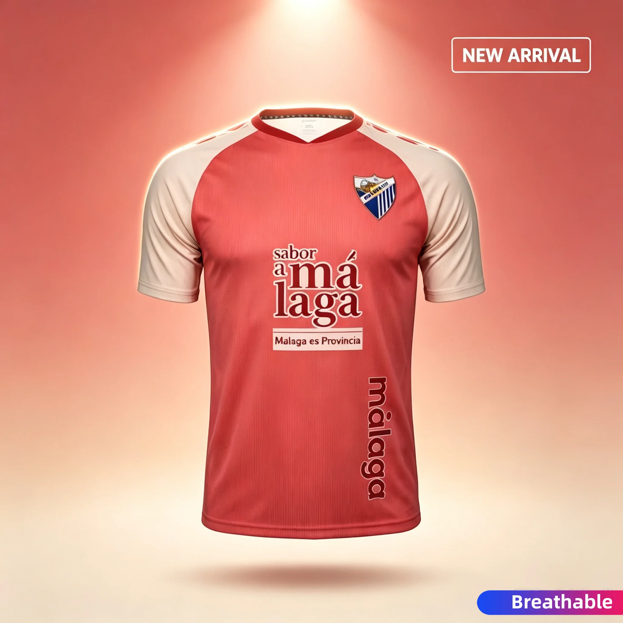 2026-27 Neues Herren-, Kinder- und Jungen-Trikot Spanien Top Erwachsenen-Heimtrikot Fußballspiel Sport M-Málaga Heimtrikot Atmungsaktives Fußballtrikot für Männer