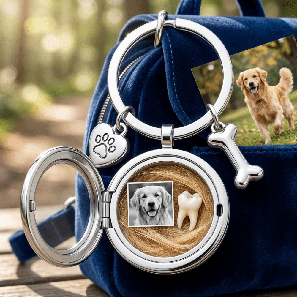 Steel Material Pet Memorial Keepsake Paw Print Charm Hollow Locket Pet Memorial Necklace Bone Charm Fine Crafted