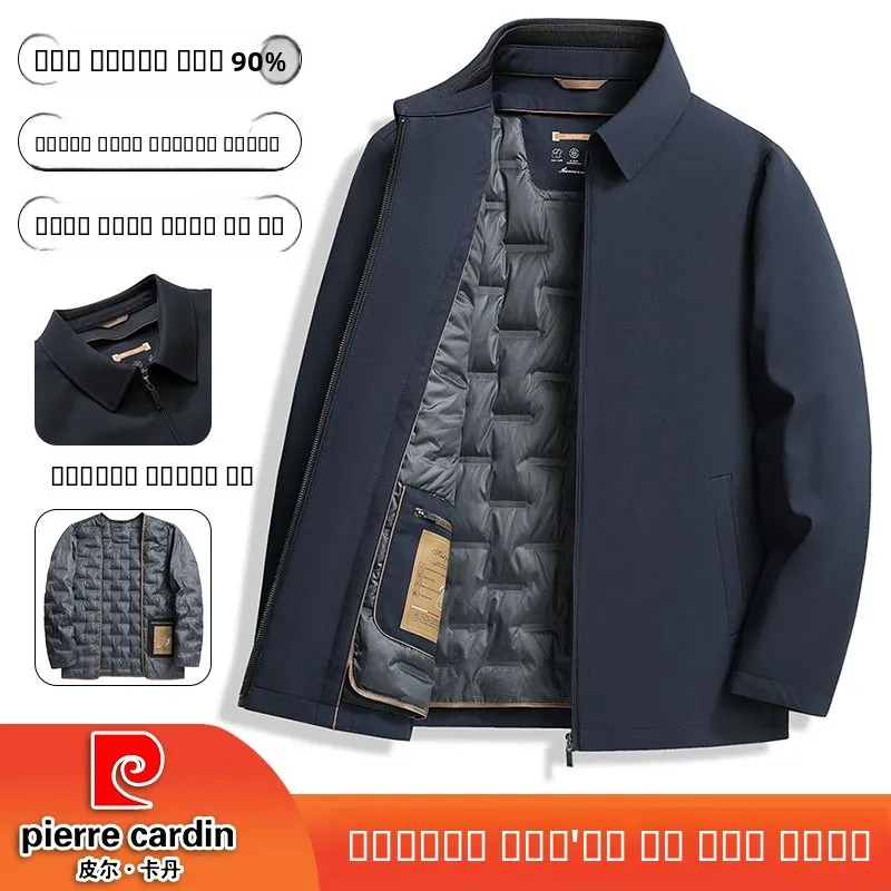 

Мужская модная куртка Pierre Cardin из верблюжьего пуха с хлопковой подкладкой, теплая, осенне-зимняя, новая модель, приталенный крой, повседневное пальто
