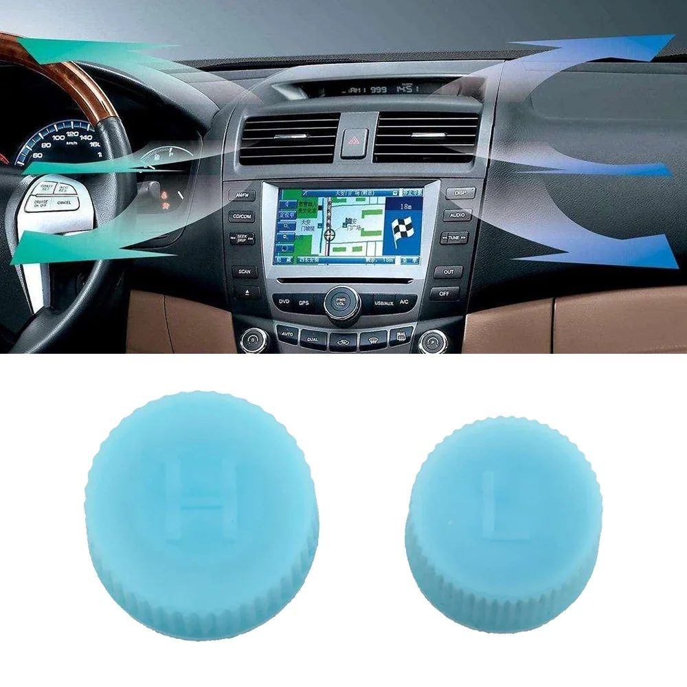 2Pcs Car A/C System Charging Port Service Cap R134a High Low Side Valve Adapter Dust Cap Blue Car Air Conditioning Accessories