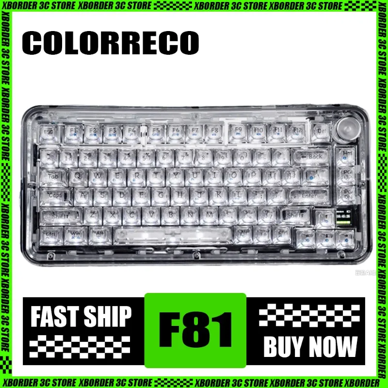 

ColorReco F81 Mechanical Keyboard Customized Wireless Transparent Acrylic Translucent Beautiful Intelligent Display Screen