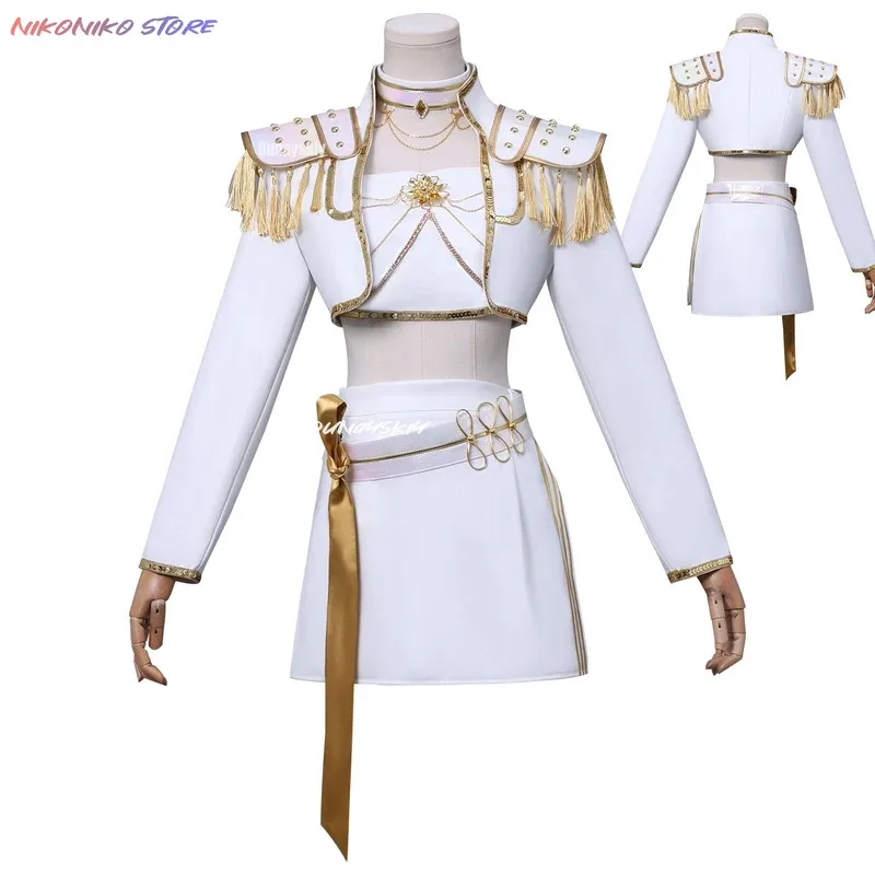 

Аниме Kpop Охотник на демонов Косплей Костюм Huntrix Mira Белый костюм Корейская волна Суперзвезда Идол Хэллоуин Карнавальные комплекты для выступлений