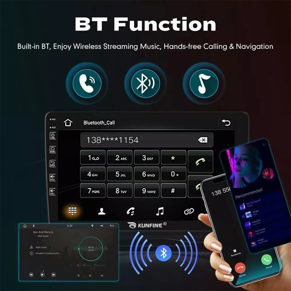Autoradio de commande au volant avec Bluetooth et écran tactile compatible Sat Nav