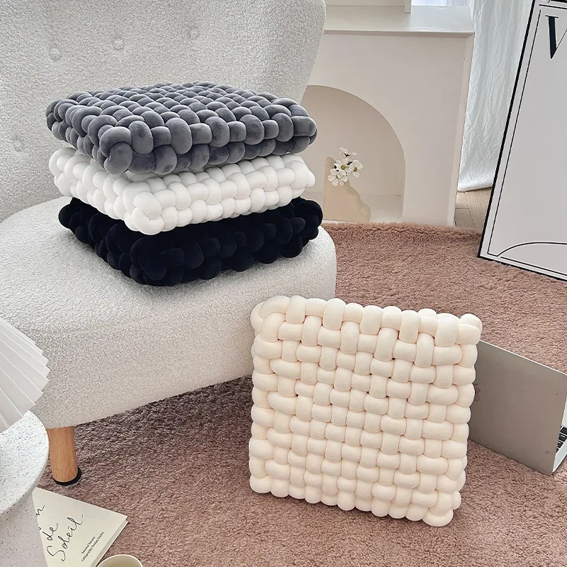 Aesthetic Knot Plush Cushion Nordic Sleeping Stuffed Pillow Sofa Decorative Pillow Office Chair Windowsill Fllor Weaven Cushion