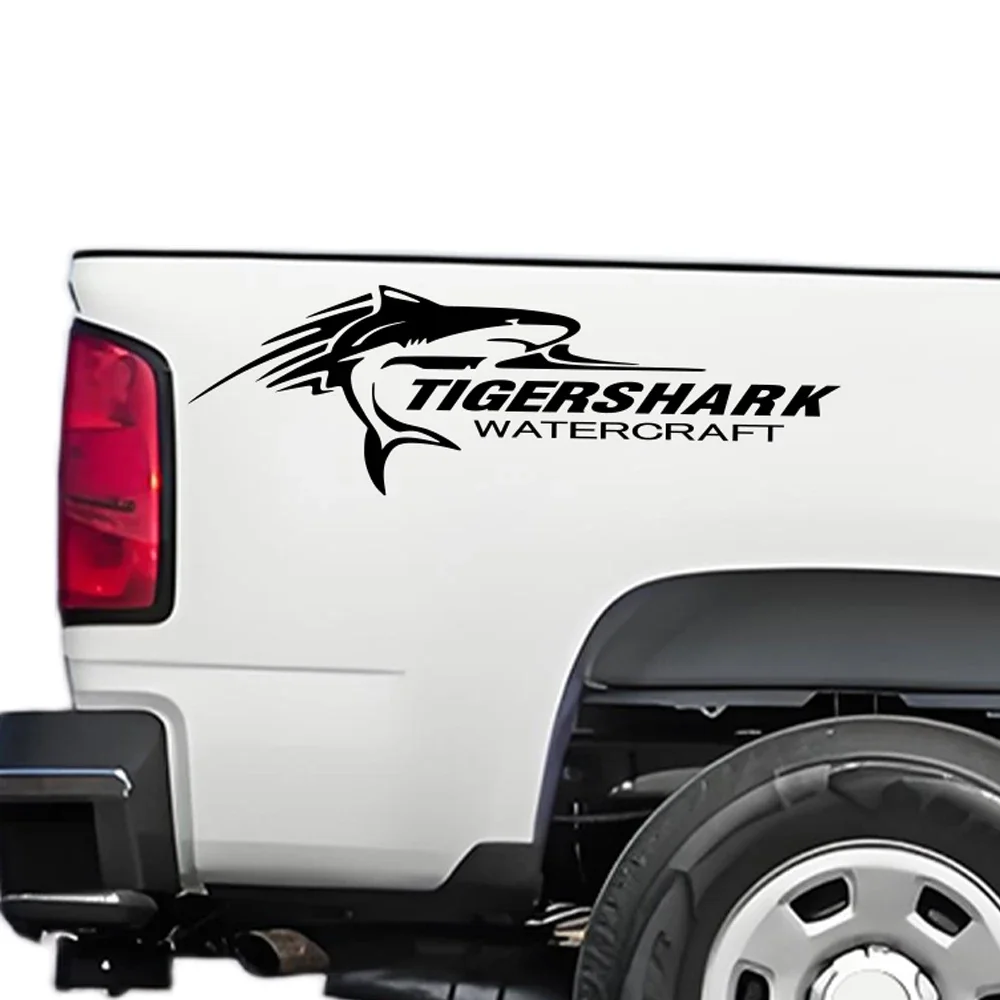 Graphic Vinyl Decal Shark Sticker for Pickup Truck Bed Side SUV Boat Jet Ski Body Auto Tigershark Watercraft Styling Accessories
