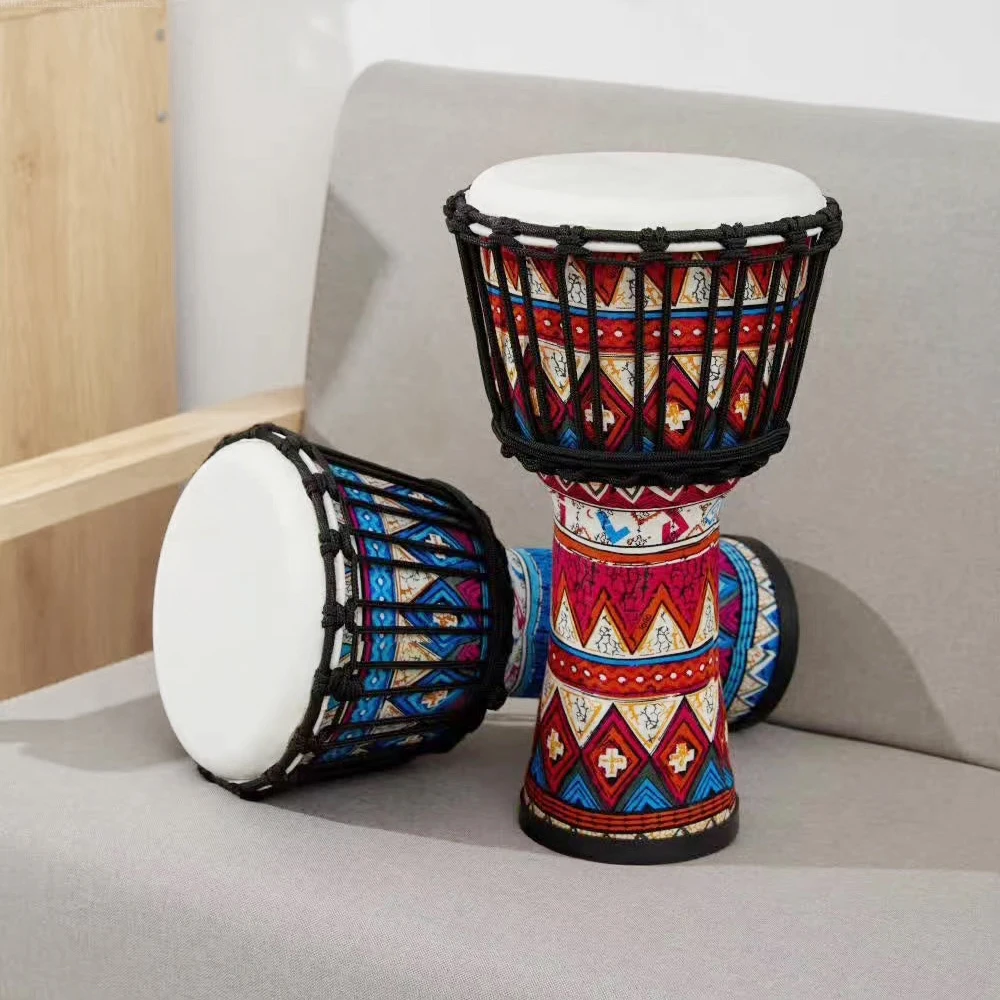 8 palec přenosné africký buben djembe ruka buben s pestrý umění vzorů příklepová hudební měřici zařízení