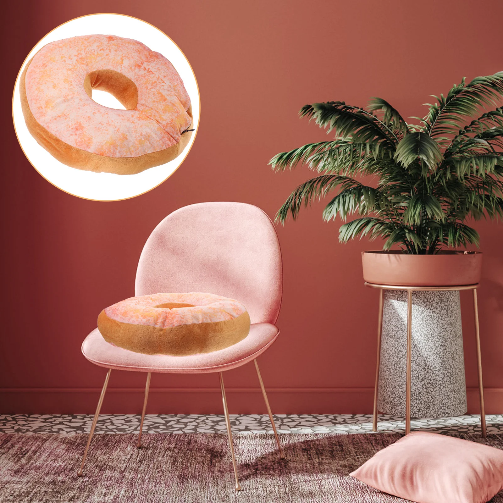 

Подушка-пончик 40 см, подушка-пончик, мягкая декоративная подушка для дивана, стула, автомобиля, домашнего офиса, декоративная подушка для спинки сиденья