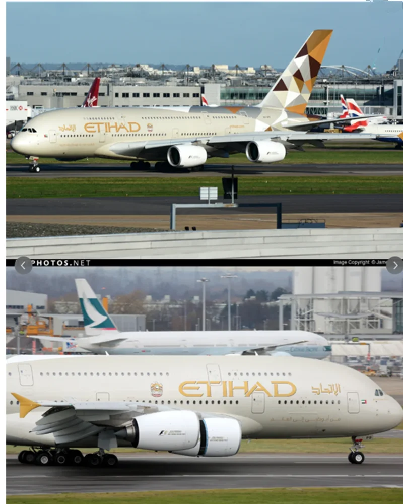 Nuevo 1/250 escala A380 ETIHAD avión de línea aérea plástico ABS montaje avión modelo aviones juguete colección exhibición regalos Fans