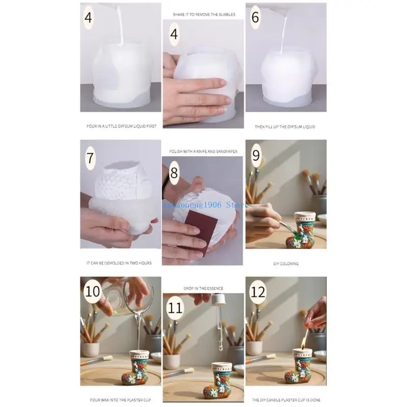 85LF لتقوم بها بنفسك كأس شمعة زهرية تخزين كوب قالب من السيليكون عيد الميلاد الجوارب كأس الجبس أداة #2