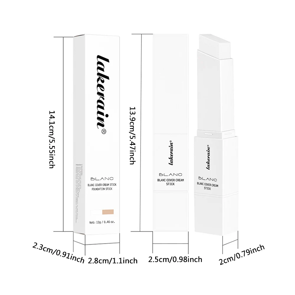 2-in-1 カラーチェンジング ファンデーション スティック 1 個、韓国スタイルのカラーチェンジング ファンデーション スティック、ボリュフィリン配合 - ミディアムからフルカバー、保湿ベースメイク - 両端取り外し可能なブラシ、女性用化粧品、ホリデーギフト