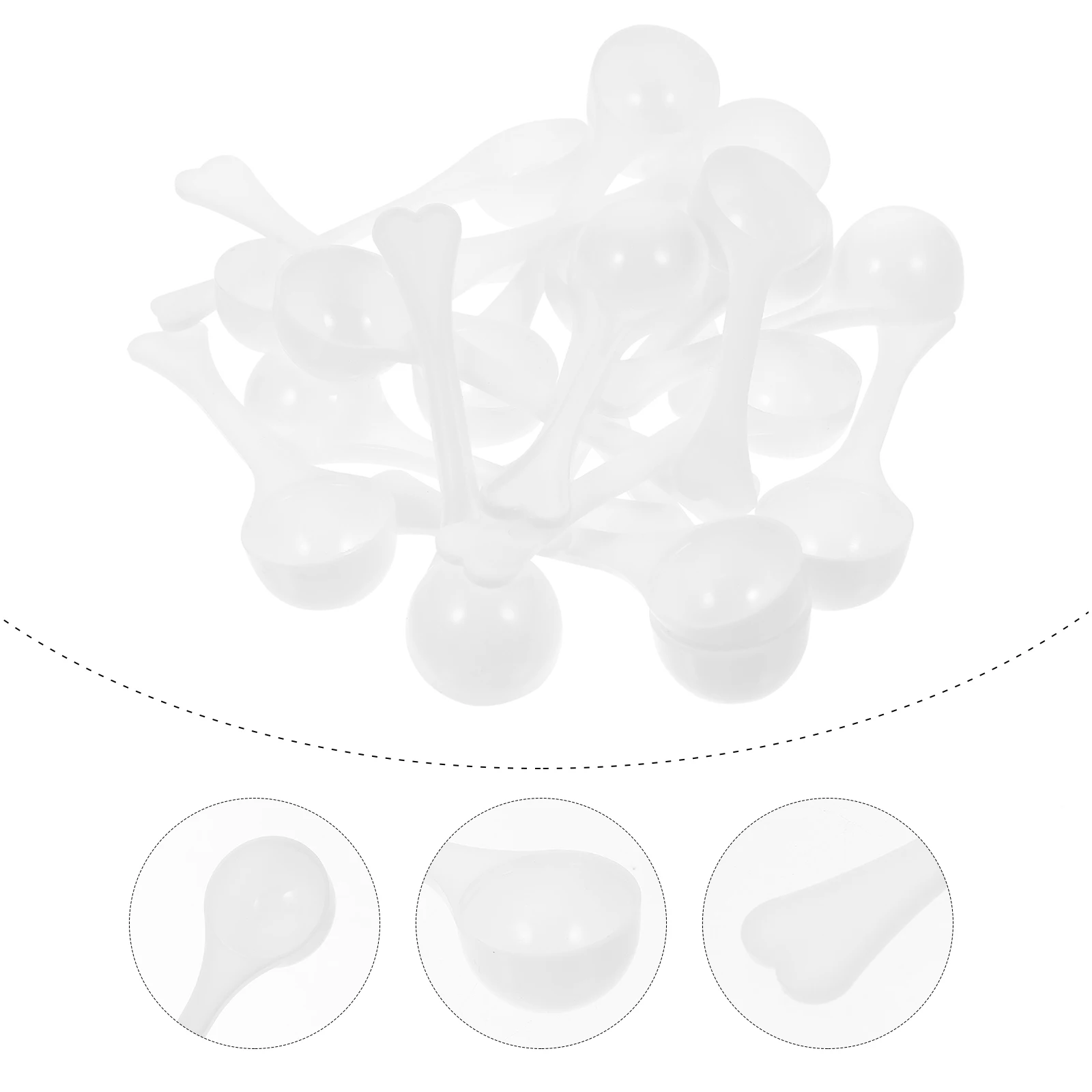 

100 Pcs Plastic Spoon Measure Spoons Scoops Flash Teaspoon Measurement Measuring Grams