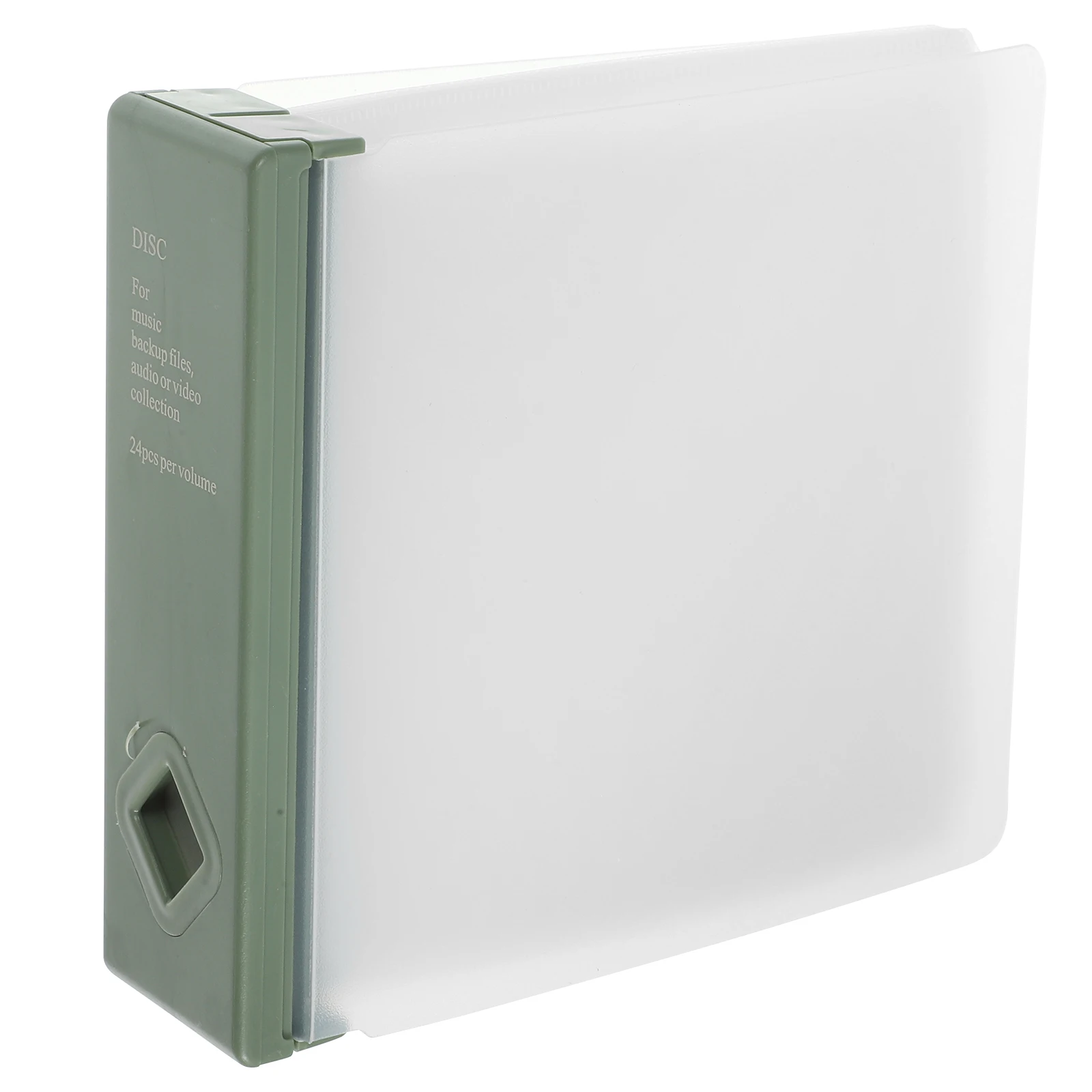 

1pc CD Storage Box 24 Discs Bean Green PP Material Lightweight Portable Compact Holder Case for Desk Computer Travel