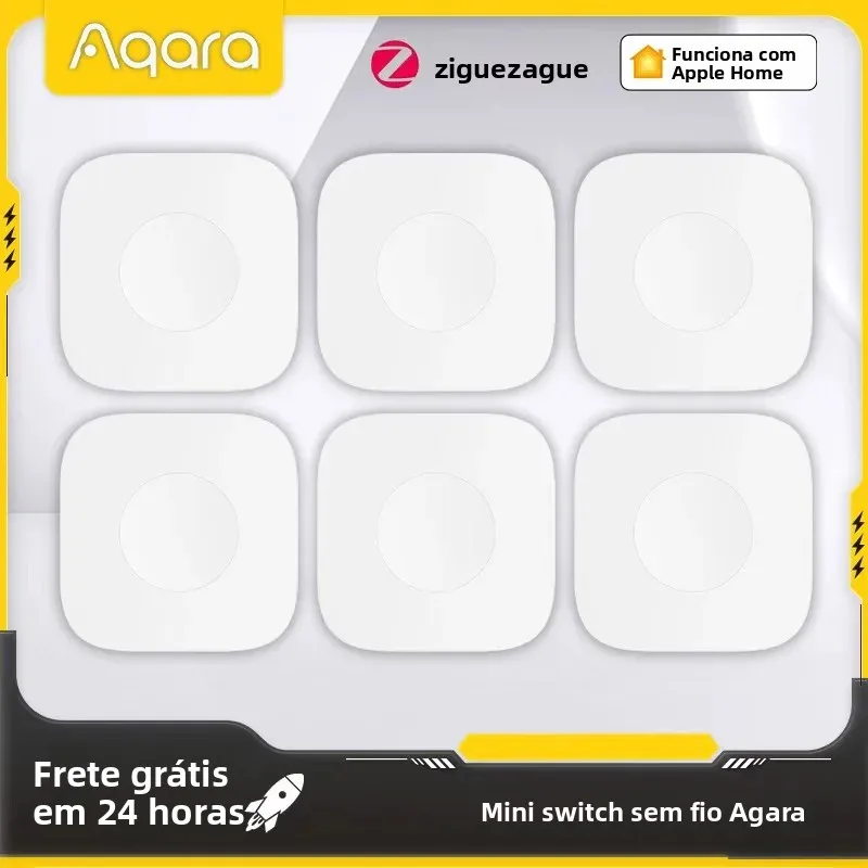 Aqara inteligente sem fio mini interruptor chave zigbee botão de controle remoto para segurança em casa um controle chave compatível com homekit app