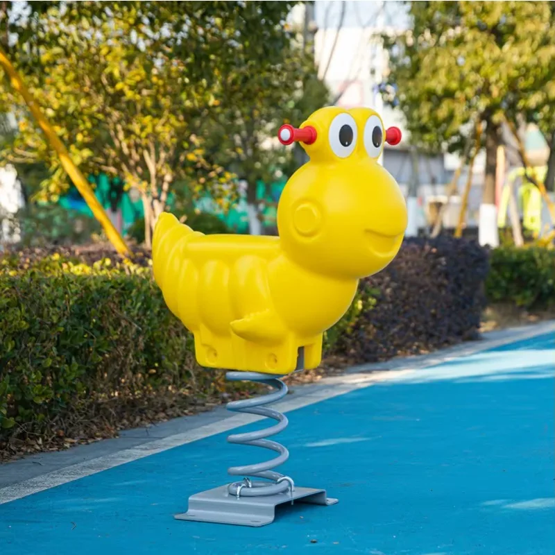 Outdoor children's rocking horse amusement park riding toys community amusement equipment steel-plastic building