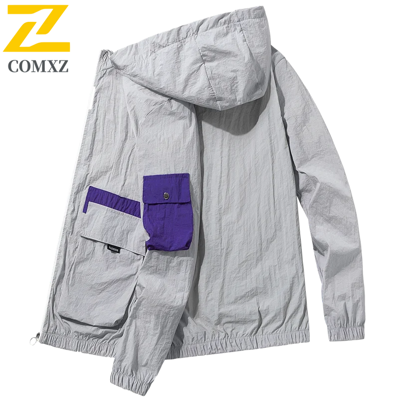 Outdoor Fishing Sun Protection Clothing Men's Casual Nylon Quick-drying Sports Skin Windbreaker Unisex Summer Beach Hooded Coat