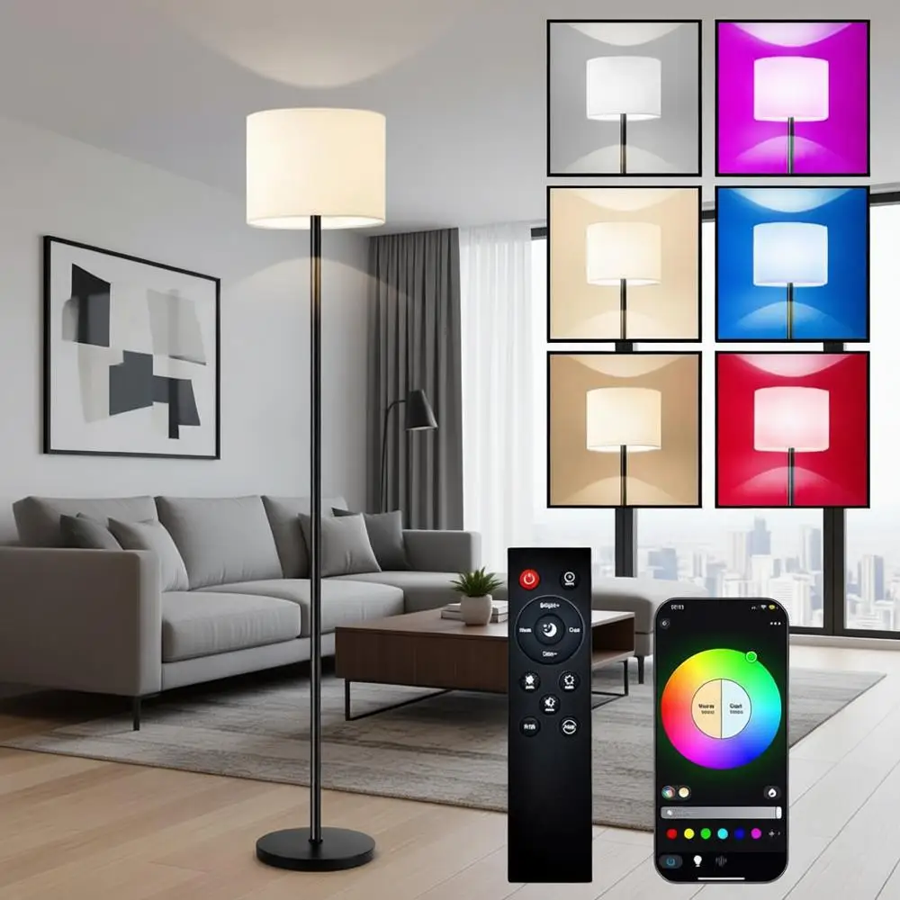 

Dimmable RGB & White Light LED Lamp with APP & Remote Control for Living Room, Bedroom, Office